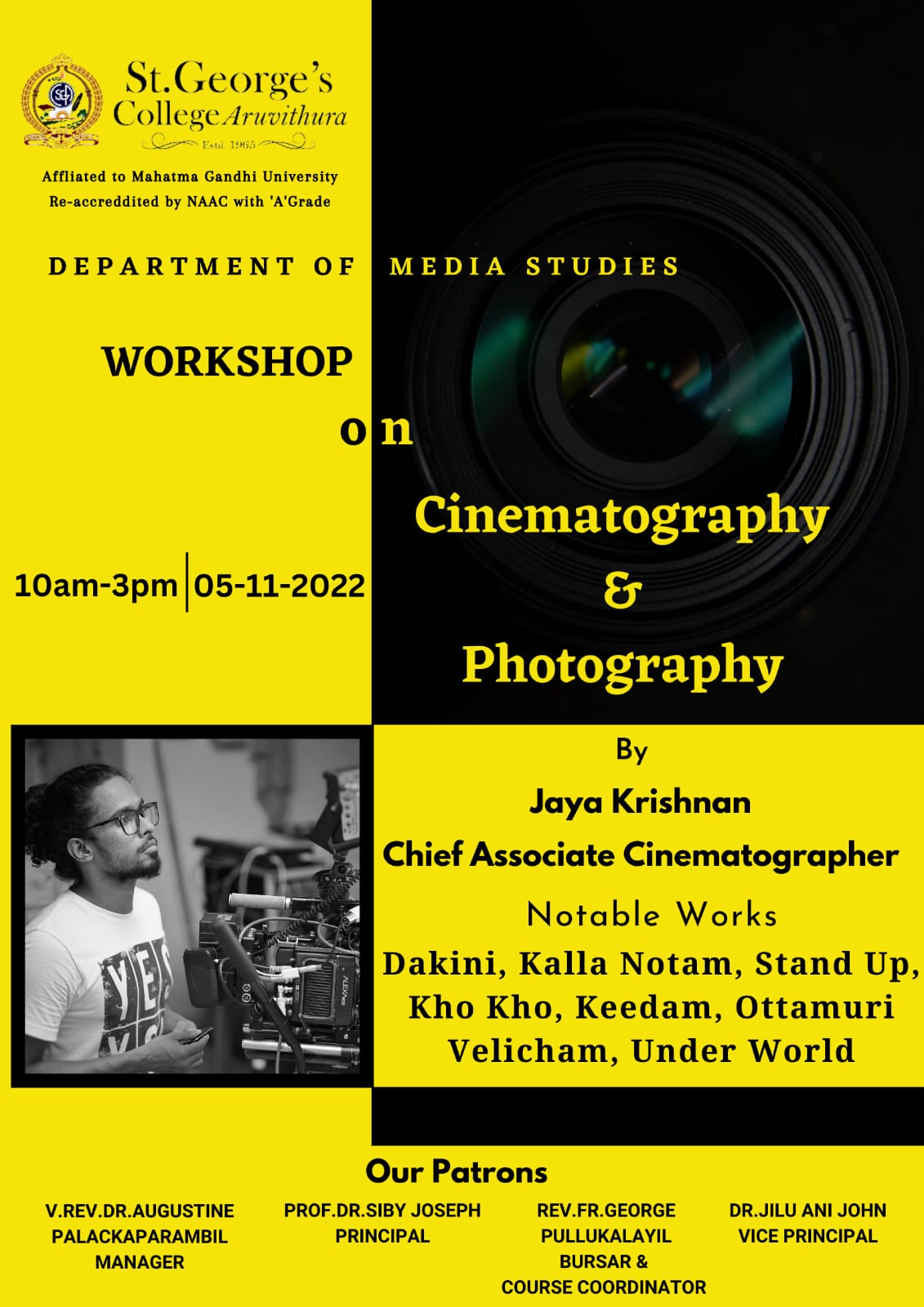 Workshop on Cinematography & Photography - Department of Media Studies